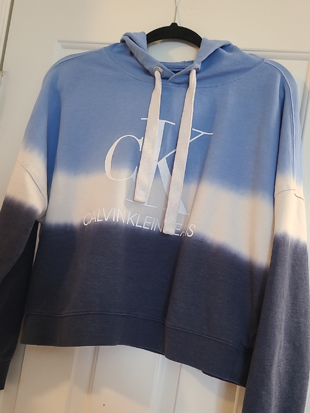Calvin Klein Jeans Blue & White Ombre Pullover Hoodie